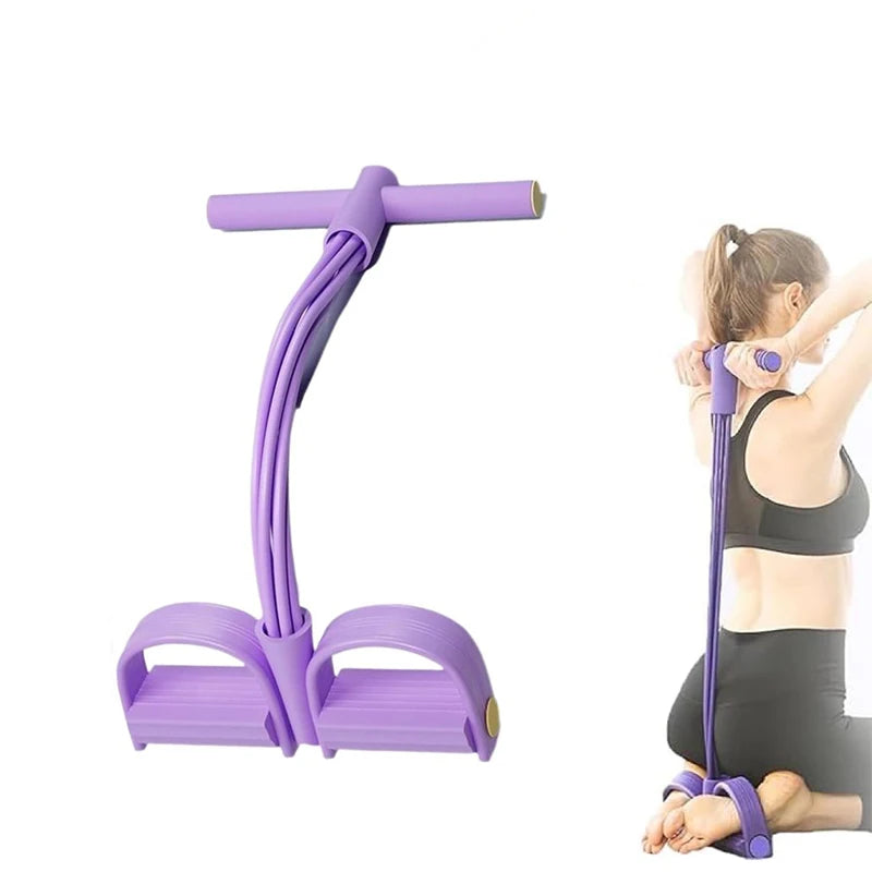6-Tube Resistance Band with Pedal Puller – Full Body Home Workout & Weight Loss Trainer